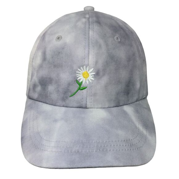 Unbranded Women's Strapback Hat Gray Size OS Tie Dye Pattern Embroidered Flower - Picture 1 of 7